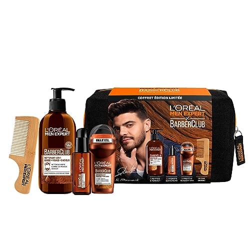 L'Oréal Men Expert Trousse BarberClub édition limitée Romain Ntamack, Huile Barbe Longue et Visage 50ml + Nettoyant 3en1 Barbe, Visage, Cheveux 200ml + Déodorant Bille Protection 48h 50ml - Image 2