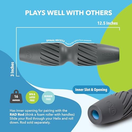 RAD Helix High Density Foam Myofascial Release Tool I Self-Massage Mobility and Recovery Roller - Image 8