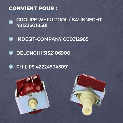 Lichtblau Pompe à eau Ulka EP5 48W 230V I Pour Whirlpool Bauknecht 481236018581, DeLonghi 5132106900, Indesit-Company C00312985 & Philips 422245945091 I Pour machine à café automatique - Image 4