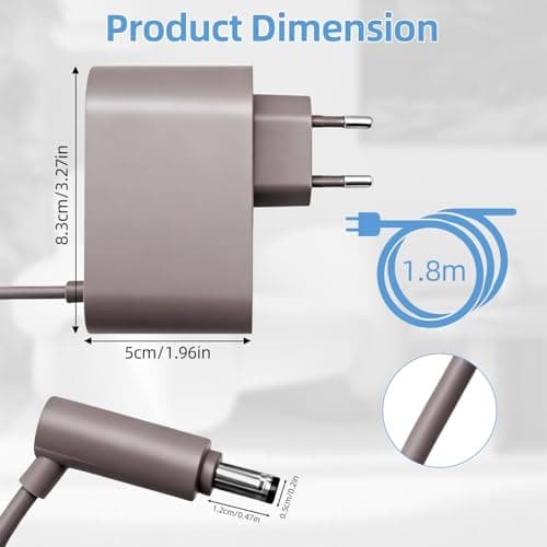 Charger for Dyson Animal V6 V7 V8 26.1V 780mA Adapter 1.8m Compatible with DC58 DC59 DC60 DC61 DC62 DC74 SV03 SV04 SV05 SV06 SV09 SV11 - Image 3