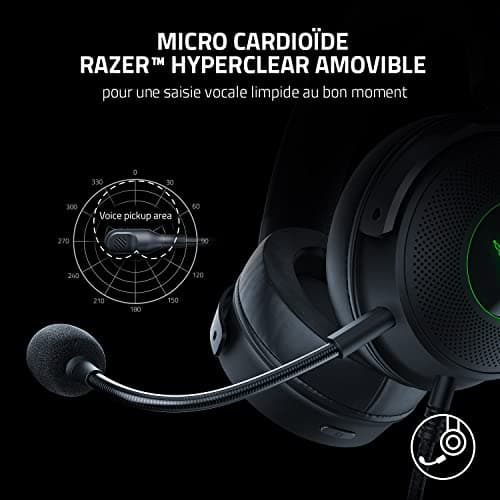 Razer Kraken V3 Hypersense - Wired USB Gaming Headset with Haptic Technology (50mm TriForce Speakers, THX Space Sound, HyperClear Cardioid Removable Microphone) Black - Image 7