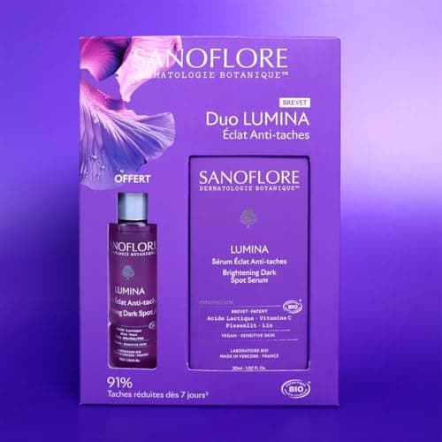 Sanoflore Duo LUMINA Éclat Anti‑Taches – Sérum Visage 30ml + Lotion Aqua 50ml – Anti-Taches Brunes & Acné – Bio & Vegan – Teint Lumineux – Peaux Sensibles – Routine Éclat Complète - Image 6