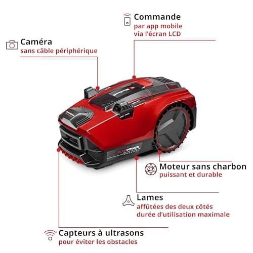 Einhell FREELEXO CAM Plus 600 Power X-Change Robot-Lawnmower (18 V, Camera Replacement for Peripheral Cable, for 600 m², Carbonless Motor, Wi-FI, Slopes Up to 25%, with 4.0 Ah Plus Battery) - Image 4