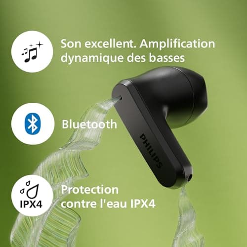 Philips TAT2139BK/00 True Wireless in Ear Bluetooth Headphones - Small Buds. Great Value Natural Sound. Dynamic Bass, Pocket-Sized Charging Case, Clear Calls - Black - Image 6