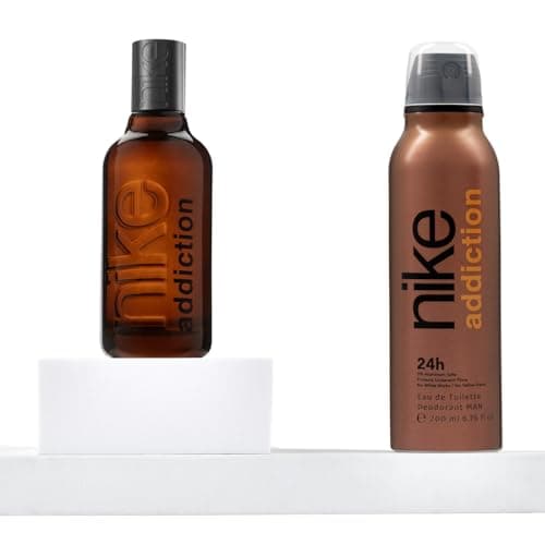 NIKE - Addiction Man Promotion Parfum 100 ml + Déodorant 200 ml, Eau de Cologne et Déodorant pour Homme, Parfum Spray, Eau de Toilette Naturelle, Arôme Fruité de Poire, Figue et Mandarine - Image 4
