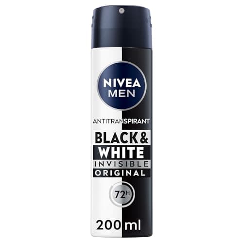 NIVEA MEN Déodorant Spray Black & White Invisible (1 x 200 ml), déodorant homme anti-traces blanches et jaunes, anti-transpirant anti odeur & humidité, protection efficace 72 h, sans alcool - Image 2
