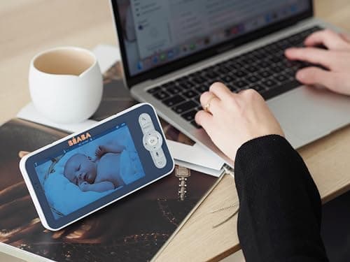 BÉABA, Baby Monitor, 2-in-1 Video Monitor/Dedicated Mobile App, HD Camera, 360° Rotation, Night Vision, Walkie Talkie, Lullabies, Temperature/Humidity Control, Zen Premium Midnight Blue - Image 6