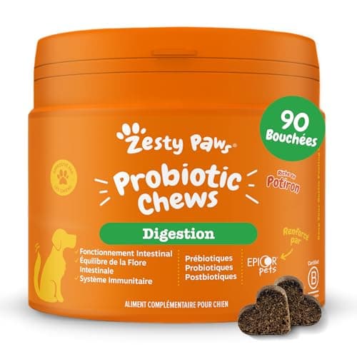 Zesty Paws Probiotic - Complément pour Chien sous Forme de friandise - Probiotique Chien - Système Immunitaire - Combinaison inédite prébiotiques, probiotiques et postbiotiques - 90 Unités - Image 2