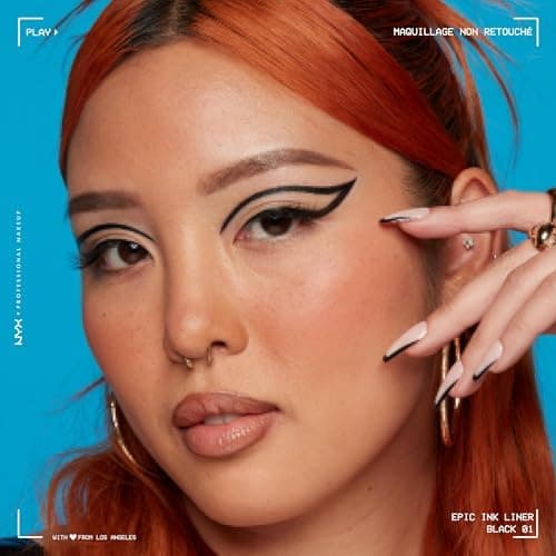 NYX Professional Makeup Eyeliner Feutre Epic Ink Liner, Waterproof, Formule Vegan, Lot de 2, Teinte : Black (01) - Image 6