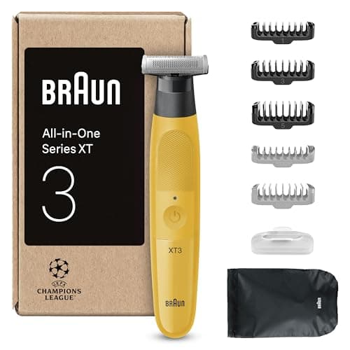 Braun Rasoir Electrique Pour Hommes Tout-En-Un Series 3 XT3 XT3205 Avec Une Lame Unique 4D Flex, Jaune, Coffret De Rasage Avec +7 Outils Pour Styliser Et Raser La Barbe, 3 Sabots Pour Le Visage - Image 2
