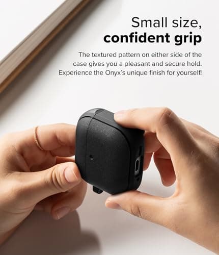 Ringke Onyx Magnetic Case for AirPods 4 Anti-slip Anti-Scratch TPU Case Protective Cover with Carabiner AirPods 4 Accessories - Black - Image 6