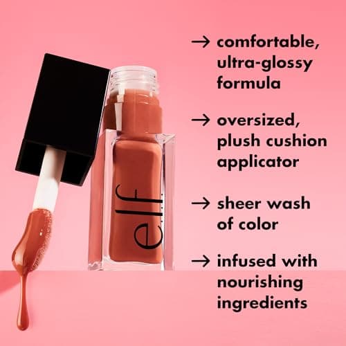 e.l.f. Glow Reviver Lip Oil, huile à lèvres nourrissante colorée pour une finition super brillante, infusée à l’huile de jojoba, produit végétalien et non testé sur les animaux, rose quartz - Image 7