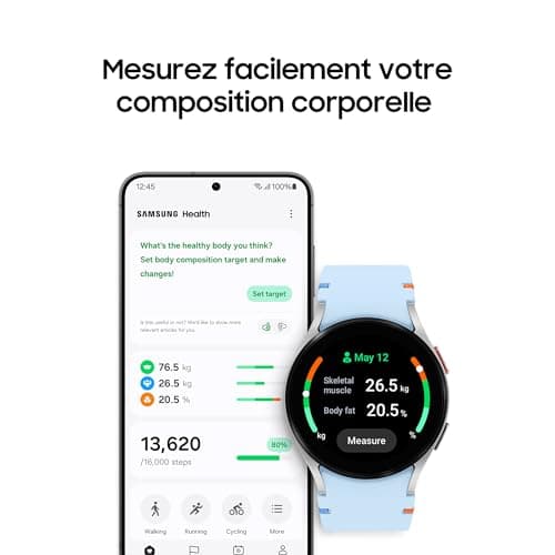 Samsung Galaxy Watch FE, Montre connectée, Suivi de la Santé, Suivi de Fitness, Bluetooth, 40mm, Or Rose, Chargeur Secteur Rapide Inclus, Version FR - Image 8