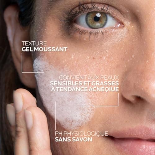 La Roche-Posay | Effaclar gel moussant purifiant nettoyant peau grasse | Nettoyant visage | Nettoie, purifie & réduit les imperfections | Pour peaux grasses, sensibles & acnéiques | Lot de 2 x 400ml - Image 3