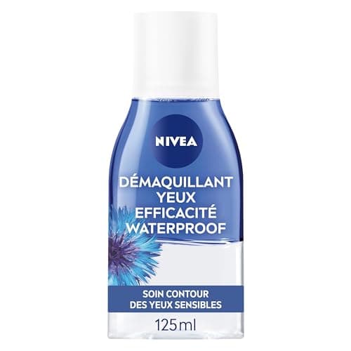 NIVEA Démaquillant Yeux Double Action au Bleuet (1 x 125 ml), nettoyant visage enrichi en eau purifiée, soin visage femme pour tous types de peaux, format voyage - Image 3