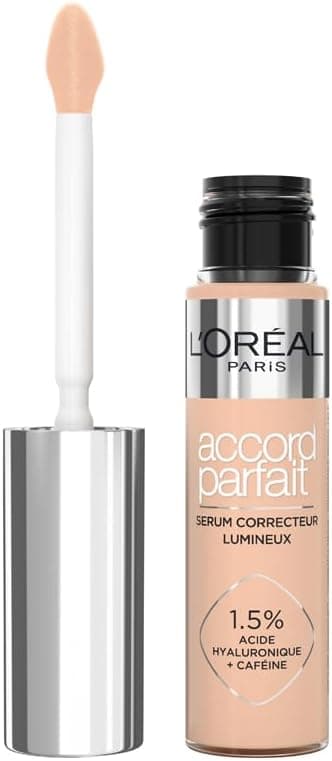 L'Oréal Paris Luminous Correcting Serum - Corrects Dark Circles & Moisturizes - Formula with Hyaluronic Acid & Caffeine - Perfect Match - Shade : 7N - 12 ml - Image 1