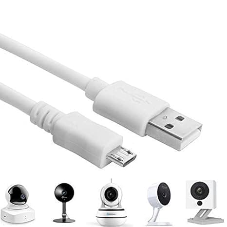 Nest USB Cable for Wyzecam, Wyzecam Pan, YI Camera, Nestcam Indoor, Digital, Kasacam Indoor, USB to Micro Security Camera Charging Cable (3m)