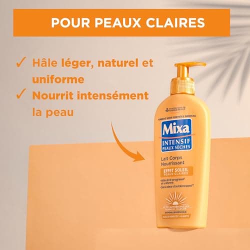 Mixa Intensive Dry Skin - Nourishing Body Lotion Sun Effect - Self-Tanning - Progressive and Uniform Natural Golden Tan - Light Skin - Hypoallergenic - 250 ml - Image 5