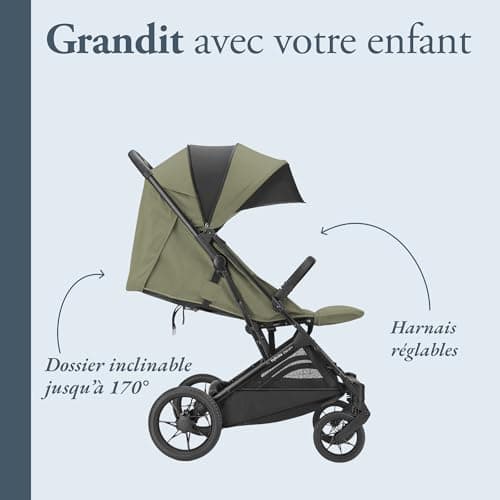 Inglesina Zenit 2 Poussette, Sequoia Green, Compacte et Légère, Jusqu’à 22 kg, Dossier Inclinable 170°, Roues avec Suspension, Assise Spacieuse, Exclusivité Amazon - Image 7