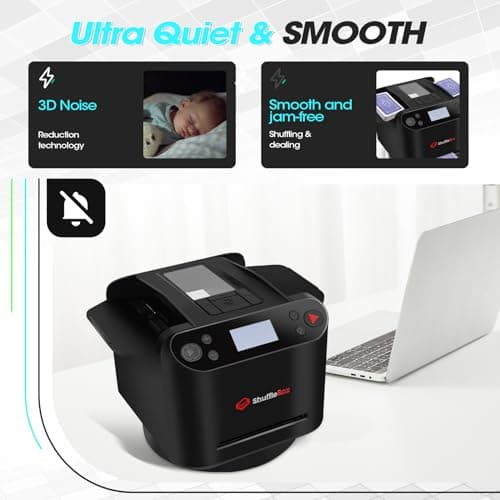 2 in 1 Automatic Card Shuffles and Dispenser, Ultra Quiet, Rechargeable, Works with UNO, Five Crowns, Monopoly Deal, Bicycle and Maverick Cards (Black) - Image 6
