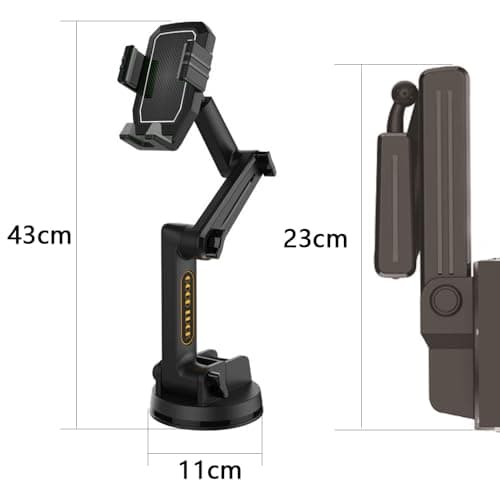 Mobile Phone Holder for Truck, Car, Motorcycle and Off-Road Vehicle - Super Suction Cup and Stable, Adjustable Gooseneck, High Quality Finish, Easy to Use, Compatible with - Image 3