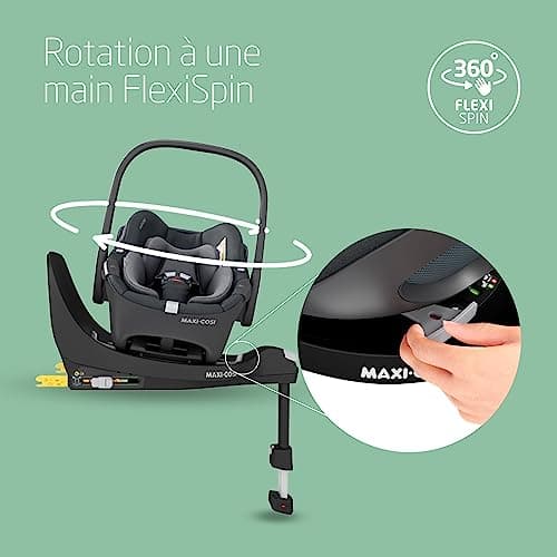 Maxi-Cosi FamilyFix 360 i-Size Base, Swivel Car Seat Base, ISOFIX 360 Swivel Base, 0-4 Years (40-105cm), FlexiSpin One-Handed Rotation, TravelSafe Rotation Lock, Click & Go, Black - Image 4