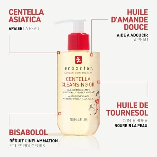 Erborian - Centella Cleansing - Huile/Gel démaquillante pour visage à la centella asiatica - Tous types de peaux - Soin cosmétique Coréen - Image 5