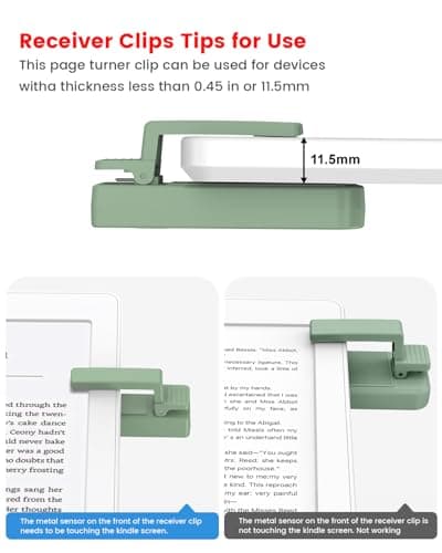 RF Remote Control Page Turner for Kindle Paperwhite Scribe Oasis, Page Turner for iPhone, Android Tablets Remote Shutters, Light Green - Image 6
