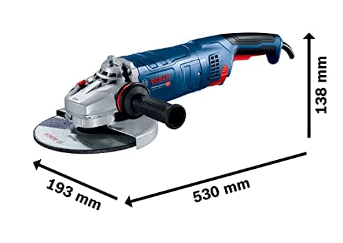 Meuleuse d'angle Bosch GWS 24-230 PZ (2 400 watts, poignée supplémentaire anti-vibrations incl., bride de fixation, écrou de serrage, capot de protection, clé à ergots, carton) - Image 4