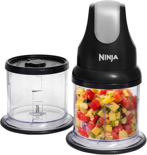 Ninja Express Chop NJ1002EUBK Mini Electric Herb Vegetable Chopper Chopping Chopper Mincer Mincer Mincer for Sauces, Purees and Soups Black Compact Blender - Image 2