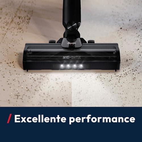 Hoover HF1 Plus Powerful Lightweight Cordless Broom Vacuum Cleaner, 165 W, Anti-tangle Brush, Multi-Floor LED Lighting, Turbo Mode, 1 Click Empty, Removable Battery, Parking Position HF1PZ10H - Image 6
