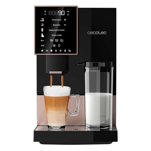 Cecotec Machine a Cafe Grain Cremmaet Compactccino Black Rose.19 barres,Thermoblock, Grains de café fraîchement moulus avec Plug&Play,Réservoir de café de 150gr avec moulin, 1,1 L d'eau,400ml de lait - Image 3