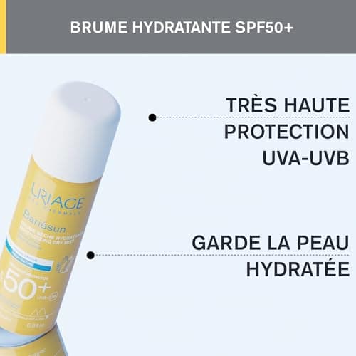 Uriage Bariesun Brume Solaire Sèche Hydratante SPF50+ - Haute Protection UVA/UVB & Lumière Bleue - Spray Corps Facile à Appliquer - Résistant à l'Eau - Effet Léger, Frais - Peaux Sensibles - 200ml - Image 5
