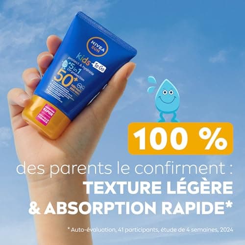 NIVEA SUN Lait solaire Protect & Play Enfants FPS 50+ Format voyage (1 x 50 ml), Crème solaire résistante à l’eau, Protection anti UV formulée pour la peau des enfants - Image 7