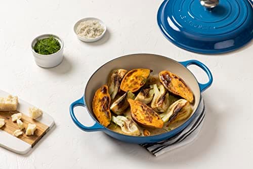 LE CREUSET Signature Enamelled Cast Iron Shallow Casserole with Lid, 30 cm, 3.2 Liters, Marseille Blue, 211803020 - Image 6
