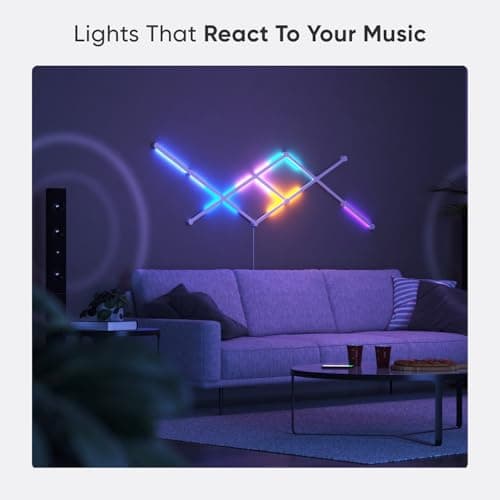 Nanoleaf Lines 60 Degrés Pack d'Extension, 3 Barres Lumineuses LED RGBW Connectées - Appliques Murales Luminaires Intérieur Modulaires Wi-Fi 16M Couleurs, Compatible Alexa, pour Salon Chambre Gaming - Image 7