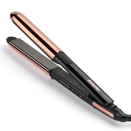 BaByliss Lisseur Cheveux Straight And Curl Brilliance-Plaques en titane, Ionique Anti-Frisottis,Chauffe rapide en 15 Secondes,Design métallique incurvé,5réglages de température jusqu'à 235°C,ST482E - Image 2