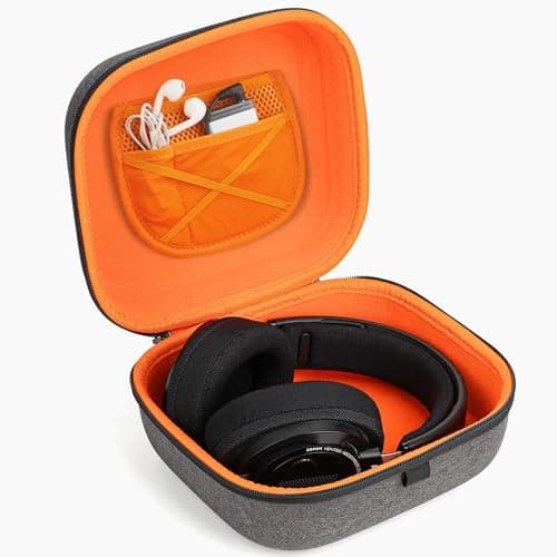 Geekria Étui de protection pour casques audio circum-auriculaires de grande taille, coque rigide de rechange avec rangement pour câble, compatible avec SONY MDR-Z1R et Denon AH-D9200 (gris foncé) - Image 3
