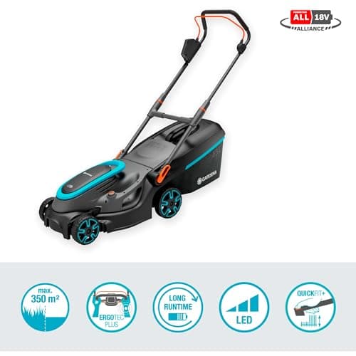 Gardena cordless lawn mower set PowerMax 37/36V P4A, ready to use: Mower <350 m², cutting width 37 cm, bin volume 45 l, central high reg. cut, PowerPlus motor eco mode (14638-20) - Image 4