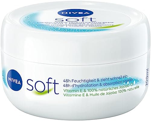 NIVEA Crème hydratante douce et rafraîchissante (200 ml), crème légère avec vitamine E et huile de jojoba 100% naturelle, pénètre rapidement pour une peau sensiblement détendue - Image 2