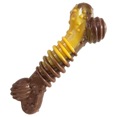 Nylabone Dura Durable Dental Chew Toy, Textured Bone Beef & Cheese Flavour for Medium Dogs (up to 35 lbs), Powerful/Extreme Chew Dogs - Image 2