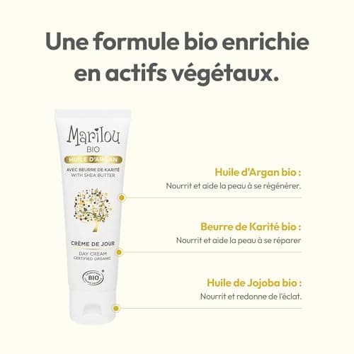 Marilou Bio - Organic Moroccan Argan Oil Day Face Cream - Nourishing and moisturizing for dry skin - 99% ingredients of natural origin - 50 ml - Image 4