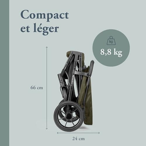 Inglesina Zenit Compact Stroller, Green, Excellent Performance, Comfortable, up to 22 kg, Big Wheels, Spacious Seat, Amazon Exclusive - Image 3