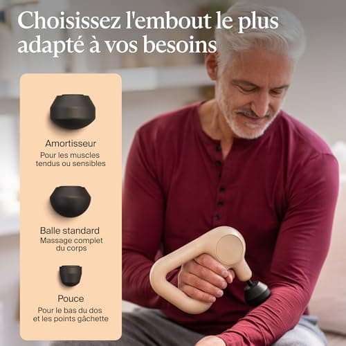 Theragun Relief Portable Percussion Massage Gun - Easy to Use, Comfortable and Lightweight for Daily Pain Relief in Neck, Back, Legs, Shoulders and Body- Sand - Image 8
