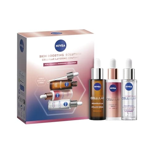 NIVEA - Coffret Routine Sérum Layering Soin Visage Anti-Âge Cellular Expert - Trio de Sérums : 3 Zones + Acide Hyaluronique + Vitamine C - Tous Types de Peaux - 3 x 30 ml - Image 2