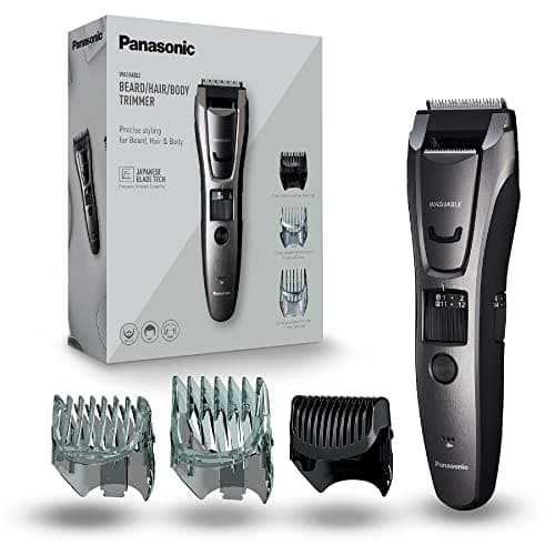 Panasonic ER-GB80-H503 Tondeuse à Barbe, Cheveux et Corps pour Hommes, Portative Étanche Sans Fil, 39 Longueur Réglables, 3 Accessoires, Détaillée, Fonctionnement Avec ou Sans Fil, Argent Foncé - Image 3