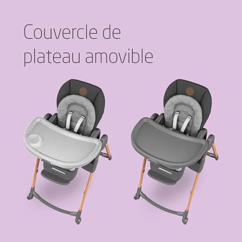 Maxi-Cosi Minla Baby Highchair, 0 - 14 years, 60 kg max, Baby Highchair, 9 Adjustable Heights, 5 Different Tilts, 4 Tray Positions, Compact Folding, Essential Graphite - Image 4
