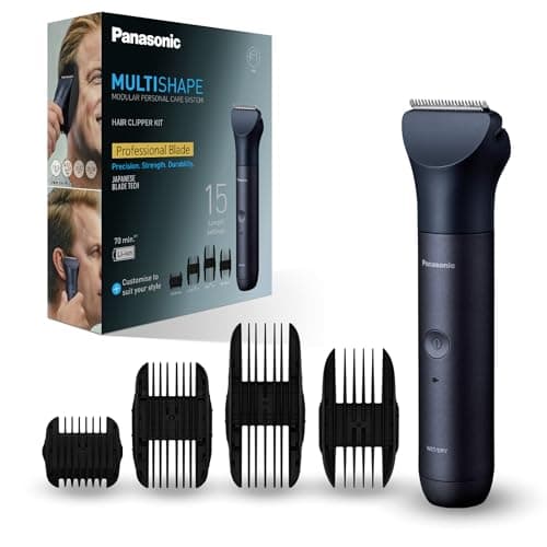Panasonic ER-CKL3-A301 MULTISHAPE(Système Modulaire de Soins Personnels) Kit Tondeuse à Cheveux, Unité Principale et Tête Tondeuse à Cheveux, 15 Réglages de Longueur, 4 Peignes, Batterie Li-Ion, Noir - Image 3
