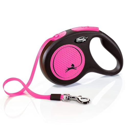Flexi Neon S Strap 5 m Black/Neon Pink, Retractable Lead for Dogs up to 15 kg - Image 5