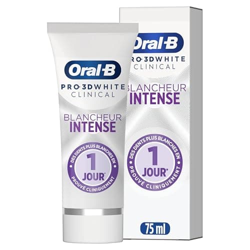 Oral-B Pro 3D Dentifrice White Clinical Blancheur Intense Blanc Éclatant Pour Dents Et Gencives Sensibles, Éliminant Les Taches, Technologie Ionique, Menthe Verte, 75 ml - Image 3